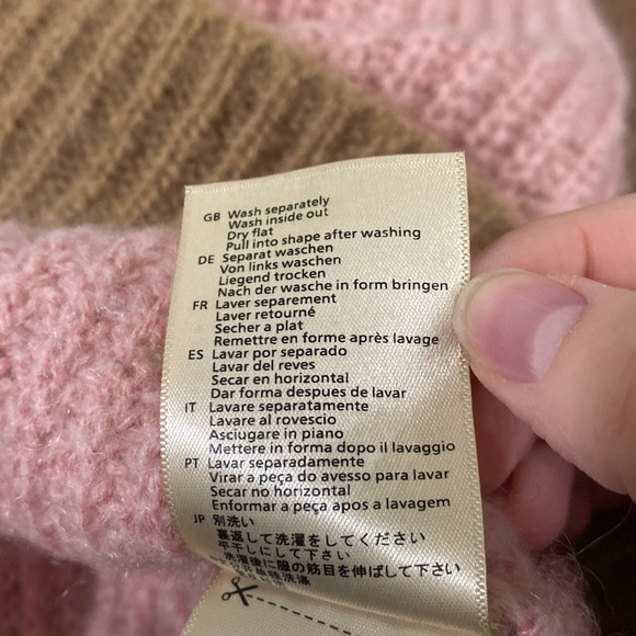 Scotch & Soda OK Bye Selina mohair blend colorblock high neck fuzzy sweater XS - Picture 16 of 16